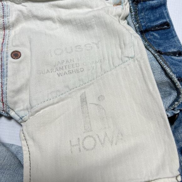 Moussy Vintage Denim Jean Shorts SIZE 26 Destroyed Distressed Light Blue Japan - Picture 6 of 9